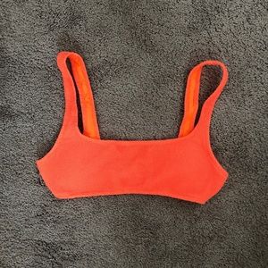 Aerie Neon Tangerine Scoop Neck Bikini Top